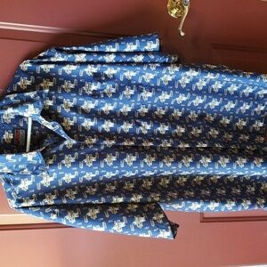 Vintage FUBU SS button down blue with logo. Size XXL